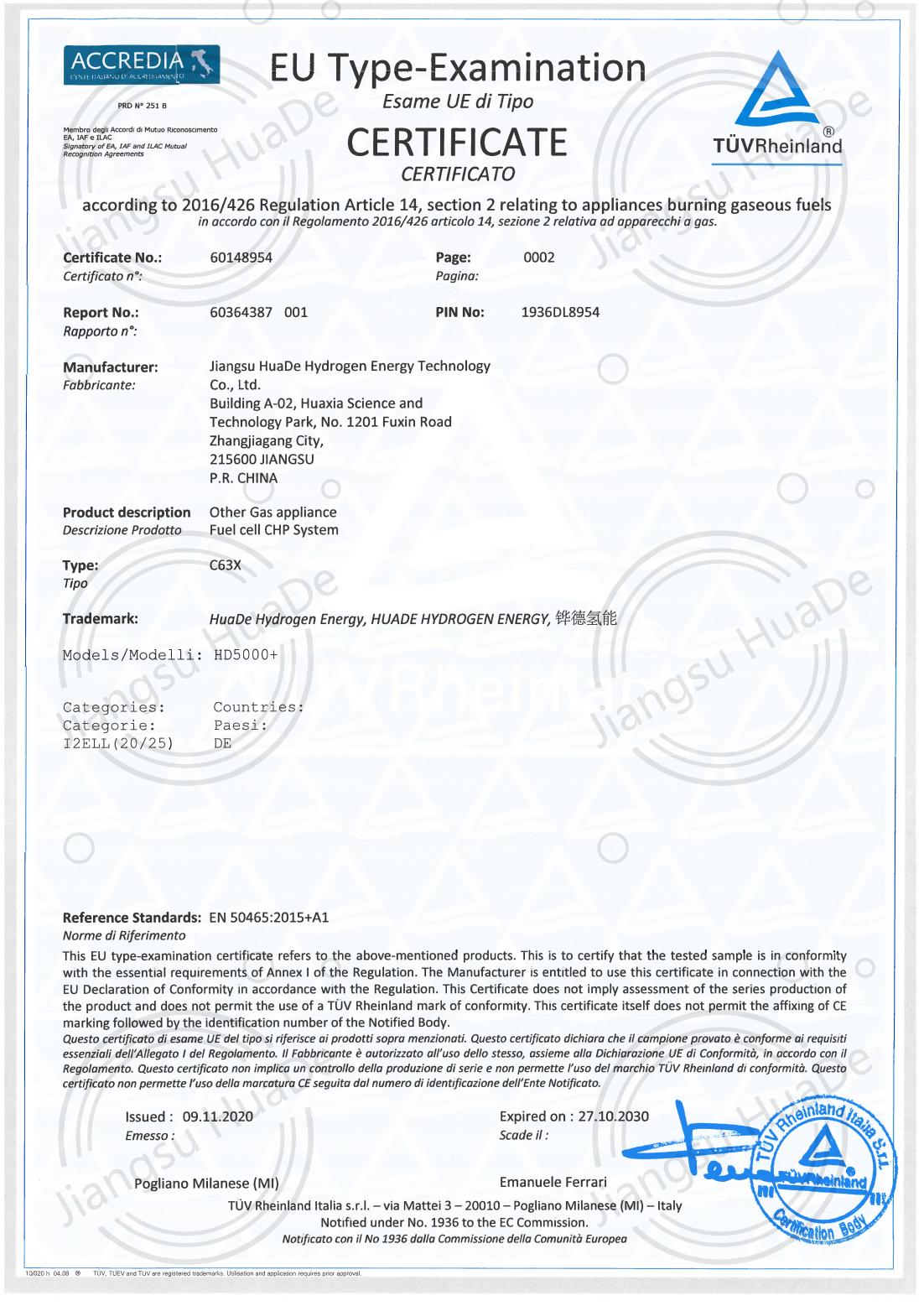 TUV CE -Gar Zertifikat